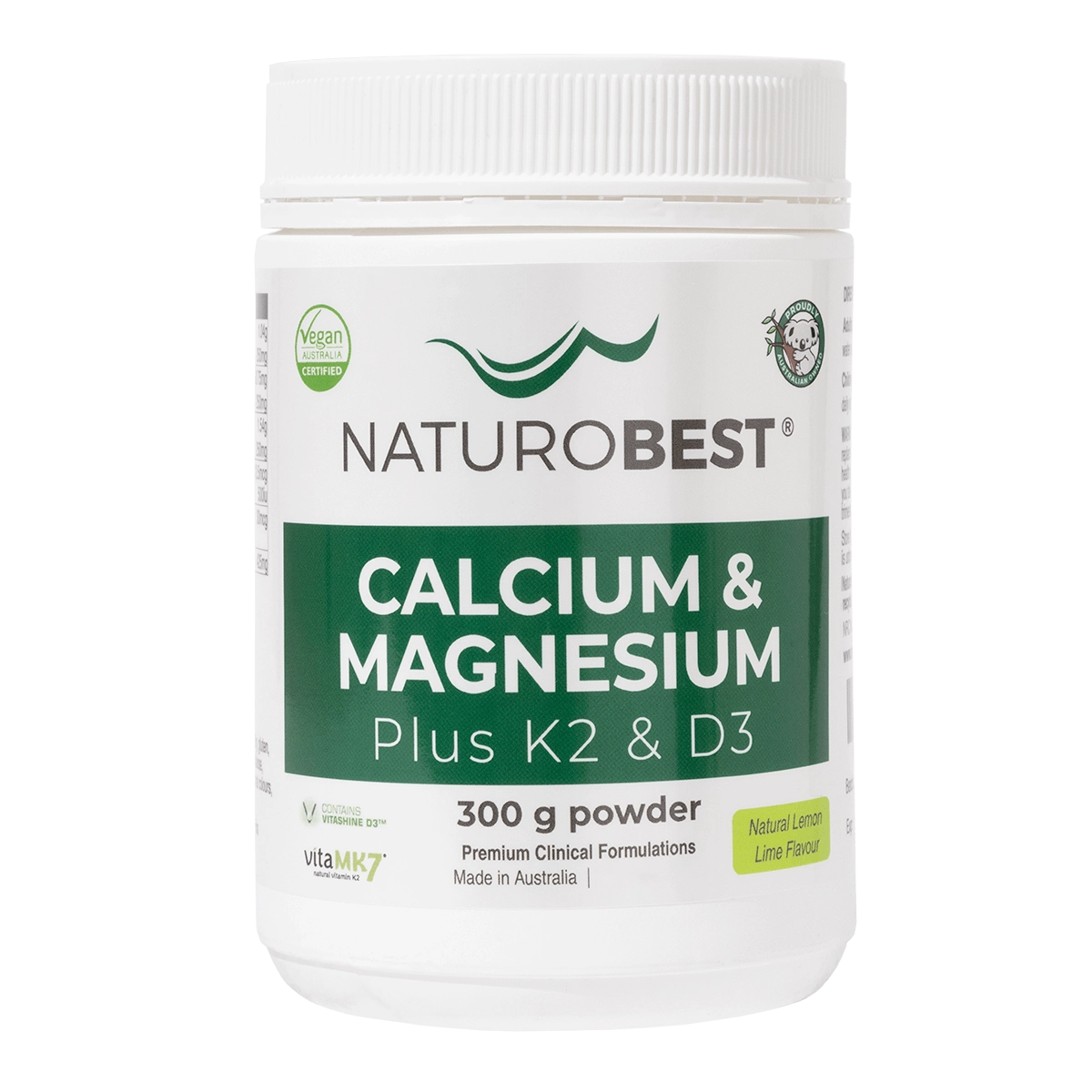 Calcium & Magnesium Plus K2 & K3 150g Lemon Lime